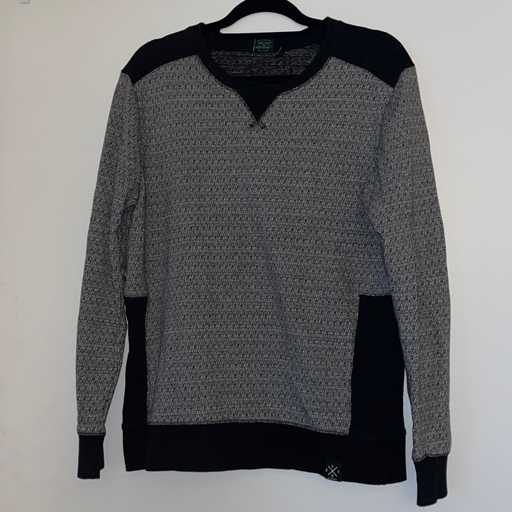 Mens black and white long sleeve shirt